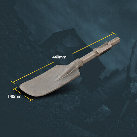BAUMR-AG 140mm Square-Tipped 30mm Hex Clay Spade Jackhammer Chisel with Bonus Carry Case