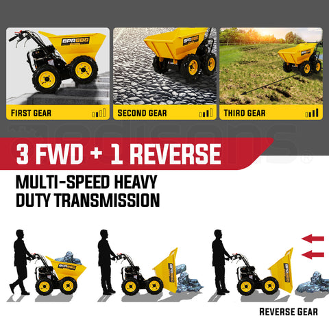 Baumr-AG Power Wheelbarrow Motorized Mini Petrol Powered Wheel Barrow Self Dump