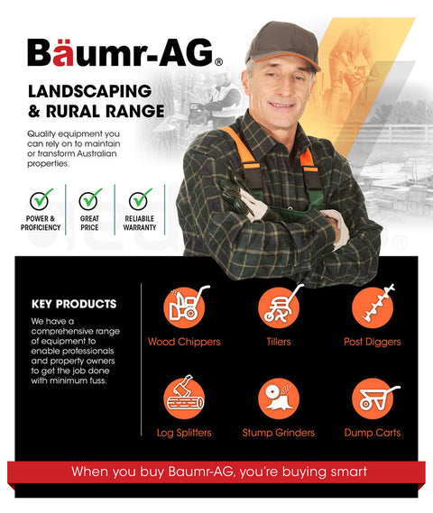 BAUMR-AG Mini Dumper Power Wheel Barrow Tracked Motorised Petrol Powered Wheelbarrow