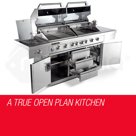 EuroGrille 9 Burner Outdoor BBQ Grill Barbeque Gas Stainless Steel Kitchen Commercial