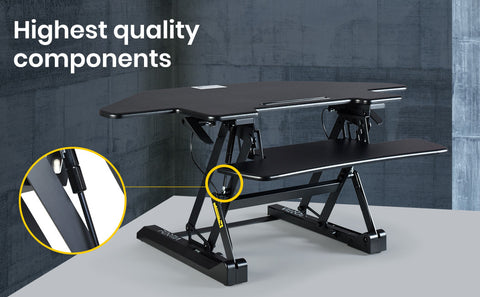 Fortia Corner Desk Riser 110cm Wide Adjustable Sit to Stand for Dual M ...