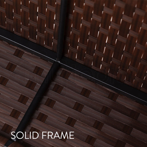 LONDON RATTAN 6pc Outdoor Furniture Setting Wicker Lounge Sofa Set Ottoman Brown