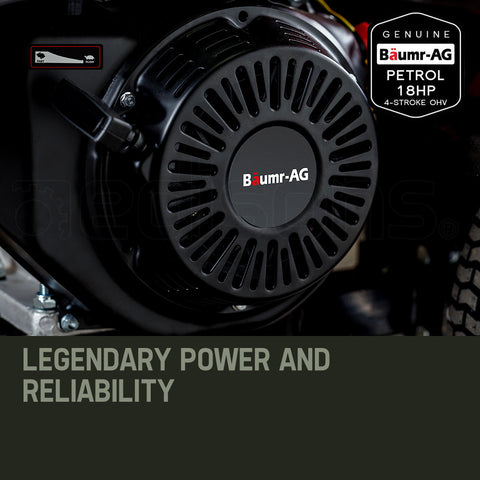 Baumr-AG 65 Tonne Petrol Hydraulic Wood Horizontal and Vertical Towed Log Splitter with Detachable 4-Way Wedge - HPS800