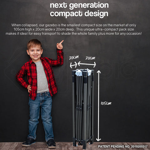 Red Track 3x3m Folding Gazebo Shade Outdoor Pop-Up Navy Foldable Marquee