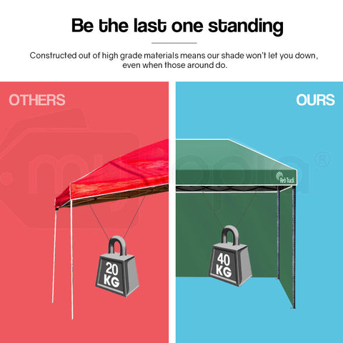 Red Track 3x3m Folding Gazebo Shade Outdoor Pop-Up Green Foldable Marque