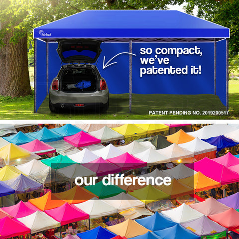Red Track 3x6m Folding Gazebo Shade Outdoor Navy Foldable Marquee Pop-Up