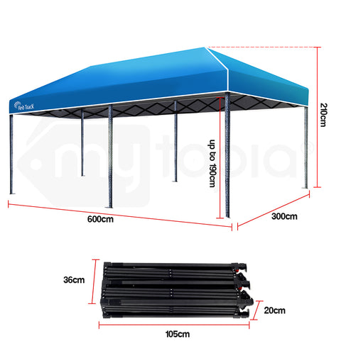 Red Track 3x6m Folding Gazebo Shade Outdoor Blue Foldable Marquee Pop-Up