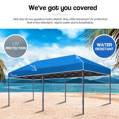 Red Track 3x6m Folding Gazebo Shade Outdoor Blue Foldable Marquee Pop-Up