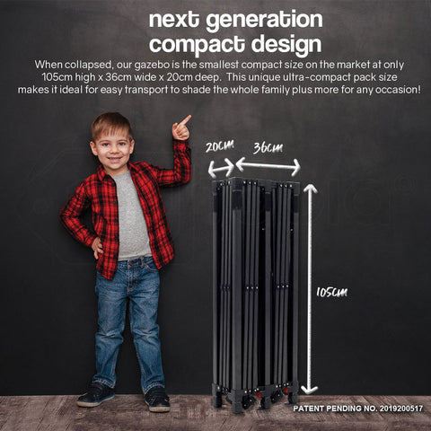 Red Track 3x6m Folding Gazebo Shade Outdoor White Foldable Marquee Pop-Up