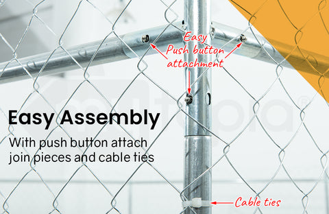 NEATAPET 3x3m Dog Enclosure Pet Playpen Outdoor Wire Cage Puppy Fence with Cover Shade