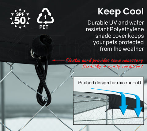 NEATAPET 4.5x1.5m Dog Enclosure Pet Playpen Outdoor Wire Cage Puppy Fence with Cover Shade