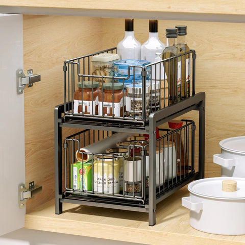 GOMINIMO Under Sink Organizer Pull Out Sliding Drawer Cabinets GO-USO-100-QY