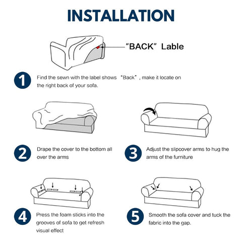 GOMINIMO Polyester Jacquard Sofa Cover 3 Seater (Grey) HM-SF-102-RD