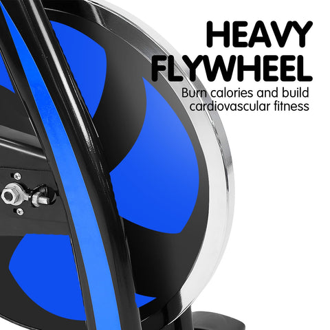 Powertrain Home Gym Flywheel Exercise Spin Bike - Blue – Terrific Buys
