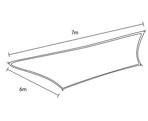 Wallaroo Rectangular Shade Sail 7m x 6m - Sand