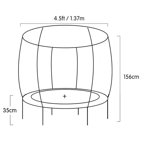 Kahuna 4.5ft Trampoline Round Free Safety Net Spring Pad Cover Mat Outdoor Green Pink