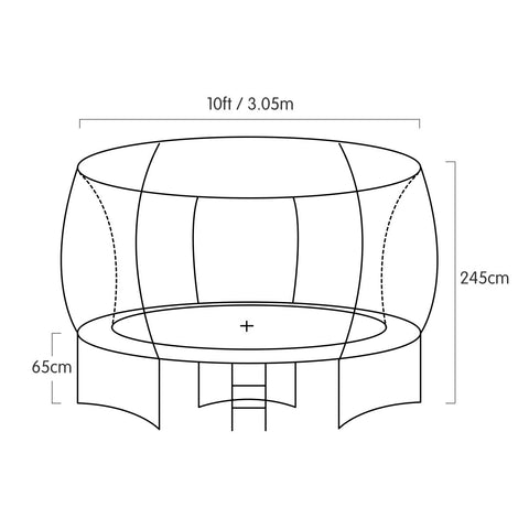 Kahuna 10ft Trampoline Twister Springless Safety Net Pad Mat with Basketball Set Orange