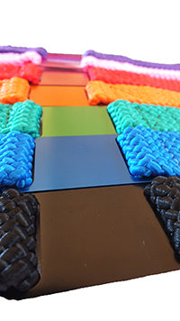 Mendota Doublebraided Coloured Tag Dog Collars -with matching coloured ID tag for engraving - Size 24in(61cm) - Made in the USA - Blue