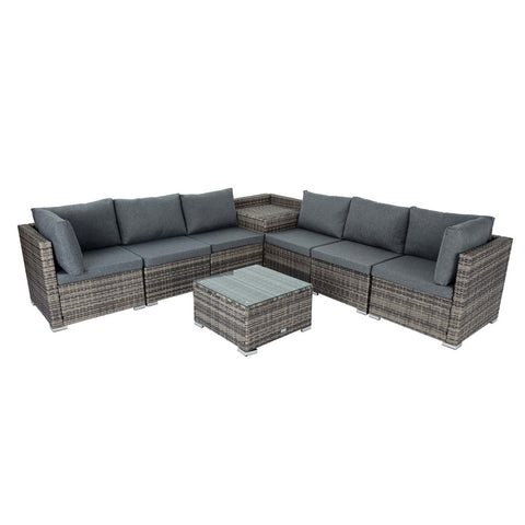 8PCS Outdoor Furniture Modular Lounge Sofa Lizard &#8211; Grey