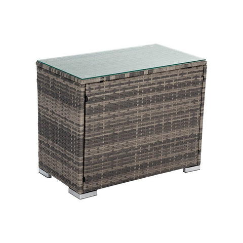 Outdoor Wicker End Table Grey