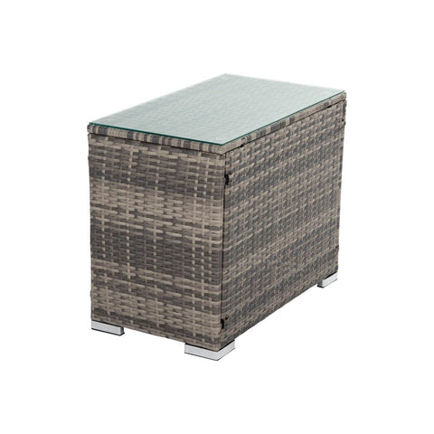 Outdoor Wicker End Table Grey