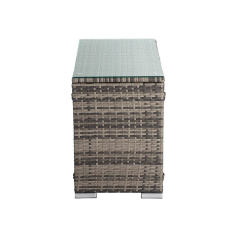 Outdoor Wicker End Table Grey