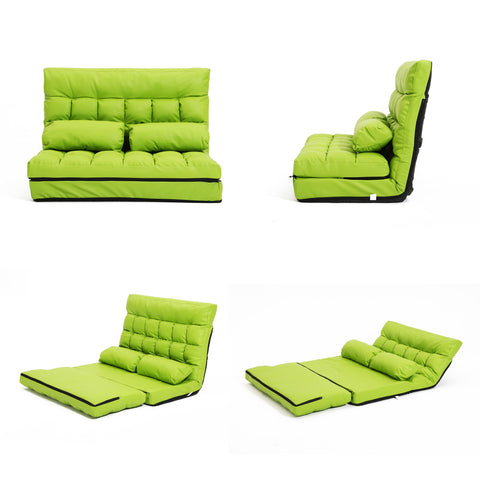 La Bella Double Seat Couch Bed Green Sofa Gemini Leather