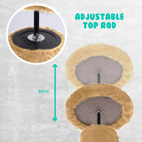 Paw Mate 278cm Brown Cat Tree PILLAR Scratcher Adjustable Floor to Ceiling Condo Tower