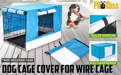 Paw Mate Blue Cage Cover Enclosure for Wire Dog Cage Crate 24in