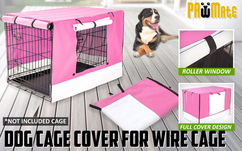 Paw Mate Pink Cage Cover Enclosure for Wire Dog Cage Crate 24in