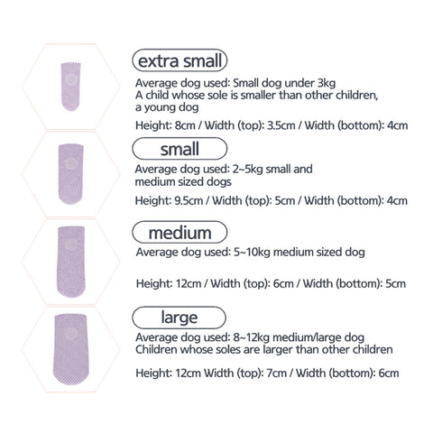 Daeng Daeng Shoes 28pc M Violet Dog Shoes Waterproof Disposable Boots Anti-Slip Socks