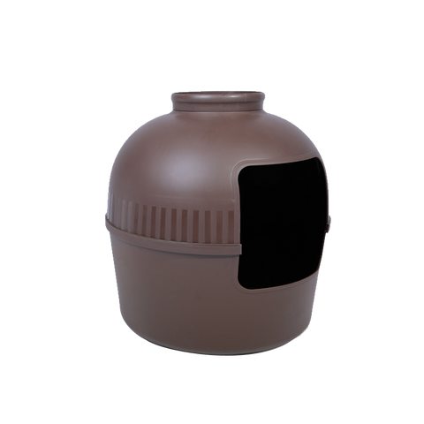 Multifunctional Cat Litter Box Pet Cat House Semi-Enclosed Brown