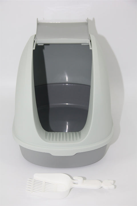 Portable Hooded Cat Toilet Litter Box Tray House with Handle and Scoop