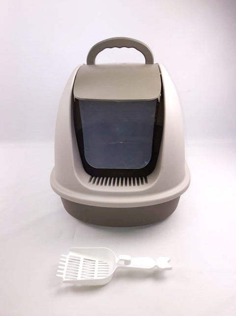 XL Portable Hooded Cat Toilet Litter Box Tray House w Charcoal Filter and Scoop