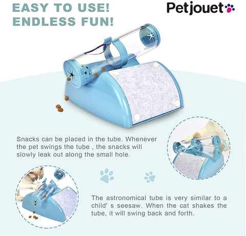 Cat Play Box Kit Pet Toy Kitten Toys Interactive Ball Peek Hunting Toy-Blue