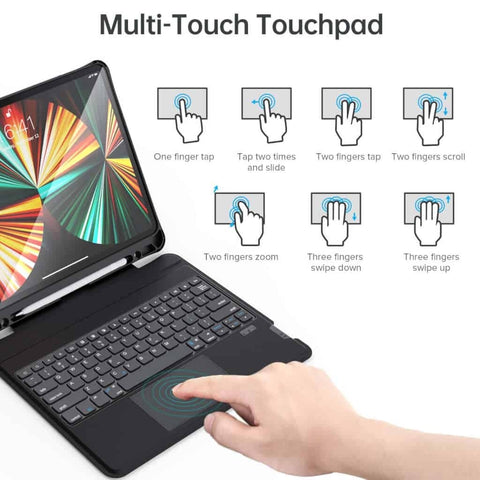 CHOETECH BH-017 Bluetooth Keyboard with Touchpad and Backlight for iPad Pro 10.9 " (Black)