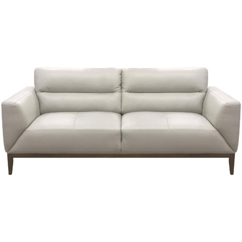 Downy  Genuine Leather Sofa 3 Seater Upholstered Lounge Couch - Silver