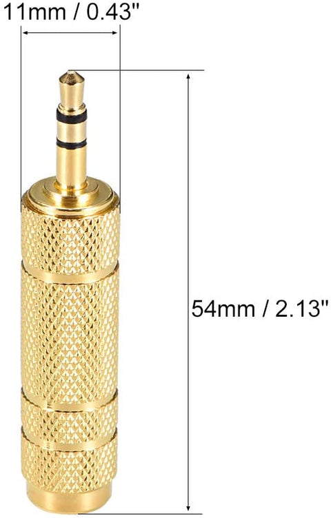 3.5mm male to 6.35mm 1/4" STEREO Female Audio Adapter Converter Gold Plated