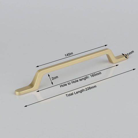 Gold Zinc Kitchen Cabinet Handles Drawer Bar Handle Pull 160mm