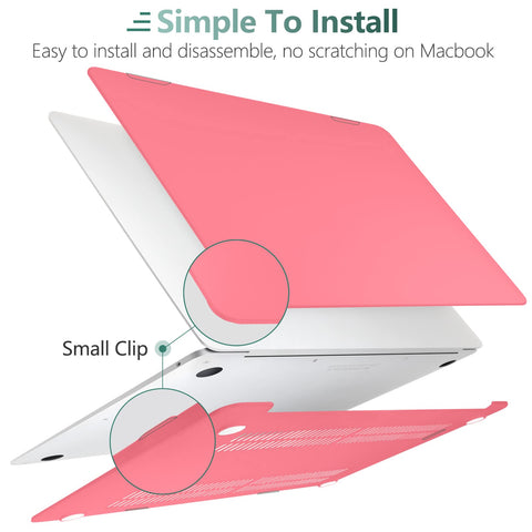 MacBook Air 13 Inch Case 2020 2019 2018, A1932, A2179, A2337 Shell Case Keyboard Cover Pink