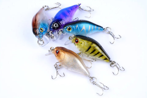 5x 4.3cm Popper Crank Bait Fishing Lure Lures Surface Tackle Saltwater