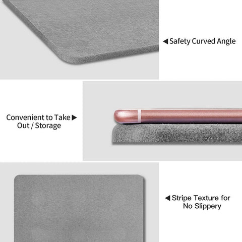 60cm*40cm Diatomaceous Earth Bath Mat, Nonslip Absorbent - Fast Drying Bathroom Floor Shower Mats Anti-Slip Mat