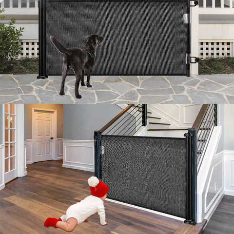 Retractable 1.5M Doorways Hallways Stairs Baby Gate Dog Pet Gate Indoor Outdoor Safety Gates