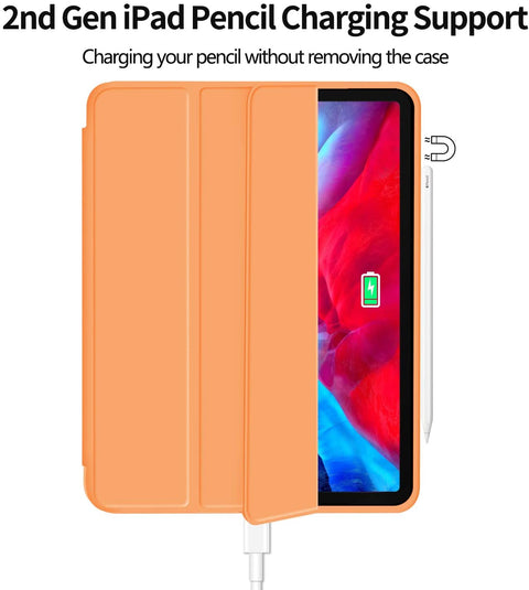 iPad Pro 11 Inch 2020 Soft Tpu Smart Premium Case Auto Sleep Wake Stand Cover Pencil holder Orange