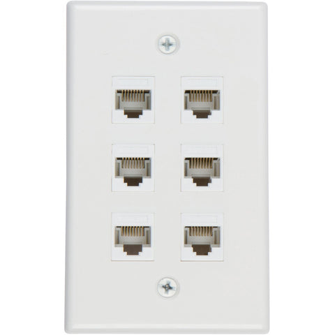 Ethernet Wall Plate 6 Port Cat6 Ethernet Cable Wall Plate Adapter