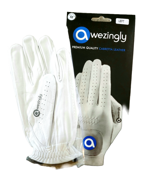Premium Quality Cabretta Leather Golf Glove for Men - White (XL)
