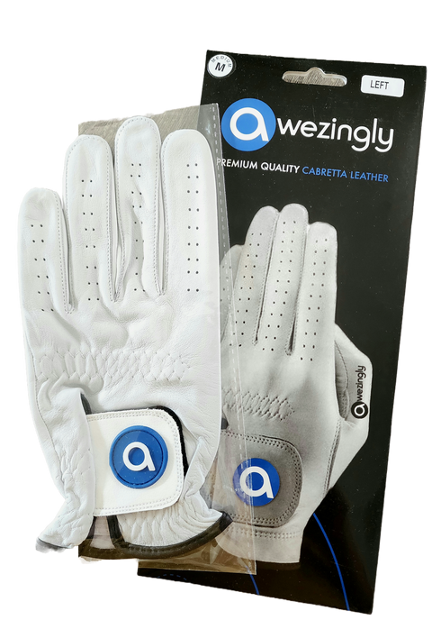 Premium Quality Cabretta Leather Golf Glove for Men - White (XL)