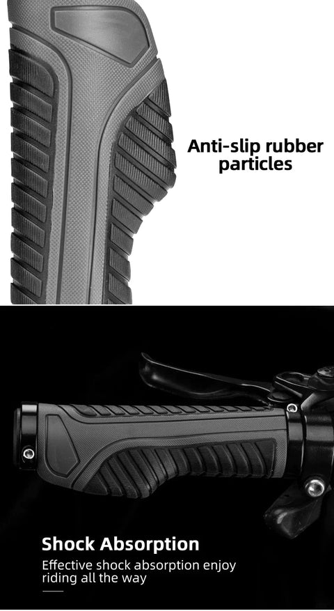 Bicycle Grips MTB Road Bike Double Lock Rubber Handlebar Grips Anti-Slip Rock Bros RED