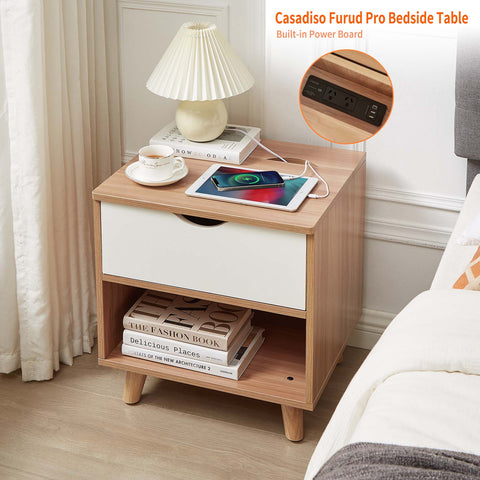 Casadiso Bedside Table with Integrated Powerboard & USB Ports（Casadiso Furud Pro