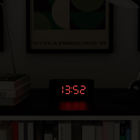 Newgate Space Hotel Hypertron Alarm Clock Black Case - Black Lens - Red Led